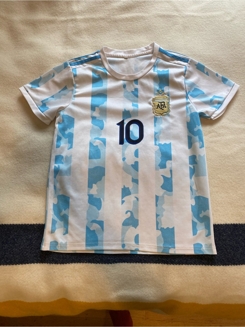 Messi #10 Argentina Soccer Jersey ⚽️🇦🇷 Youth XS 4/5 Size 28